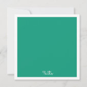 エメラルドモダン・ジェイド日付の写真カードを保存 招待状 (裏面)