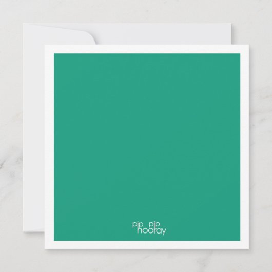 エメラルドモダン・ジェイド日付の写真カードを保存 招待状 (裏面)