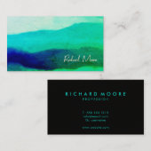 エメラルドユニークグリーングランジ抽象芸術署名 名刺 (正面/裏面)