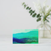 エメラルドユニークグリーングランジ抽象芸術署名 名刺 (スタンド正面)