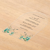 エメラルドユーカリプトゥスマウンテンウェディングア招待 アクリル招待状 (レイダウン)