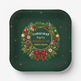 エメラルドリースのクリスマスパーティー用紙皿 ペーパープレート