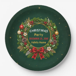 エメラルドリースのクリスマスパーティー紙皿 ペーパープレート