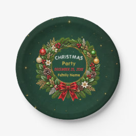 エメラルドリースのクリスマスパーティー紙皿 ペーパープレート