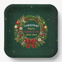 エメラルドリースのクリスマスパーティー紙皿 ペーパープレート