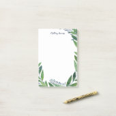 エメラルドリース – 青い書道名 ポストイット (デスク上)