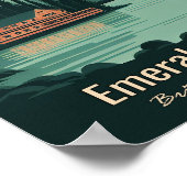 エメラルドレイクミニマリストヴィンテージ旅行アートポスター ポスター (角)