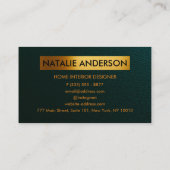 エメラルドレザー&ゴールドフォイルの名刺 名刺 (裏面)