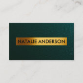 エメラルドレザー&ゴールドフォイルの名刺 名刺 (正面)