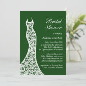 エメラルドレースのようグリーンブライダルシャワー招待 招待状 (スタンド正面)