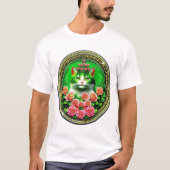エメラルドローズキャットメダリオン Tシャツ (正面)