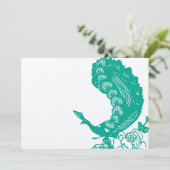 エメラルドヴィンテージモダンピーコックウェディングアクト 招待状 (スタンド正面)