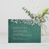 エメラルドヴィンテージレース素朴なウェディング披露宴 招待状 (スタンド正面)
