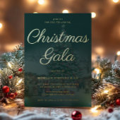 エメラルド企業のクリスマスガラパーティー金ゴールド 箔招待状