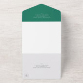 エメラルド伝統的グリーンエレガントな結婚式 オールインワン招待状 (外側)