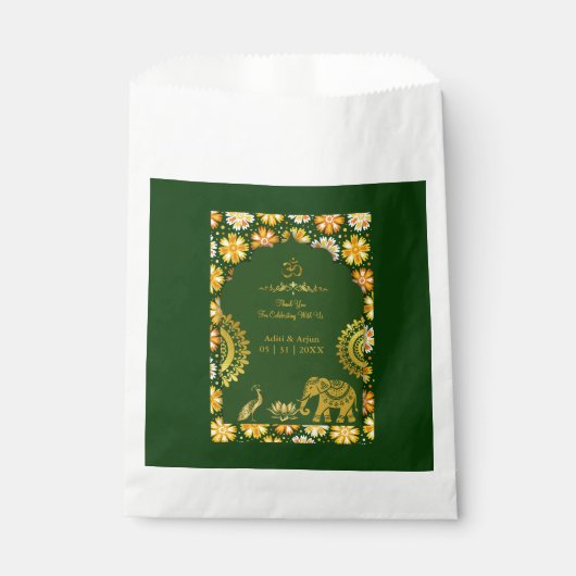 エメラルド伝統的ヒンドゥー教結婚のモテ感謝していィフ フェイバーバッグ (正面)