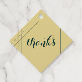 エメラルド及び金ゴールドアールデコ結婚式の引き出物ラベル フェイバータグ