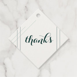 エメラルド及び金ゴールドアールデコ結婚式の引き出物ラベル フェイバータグ