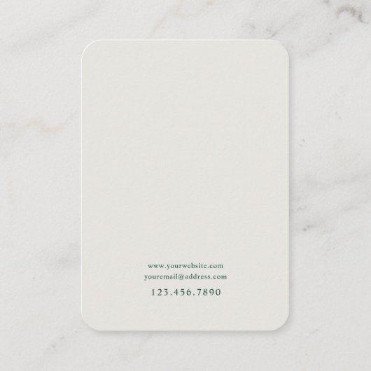 エメラルド及び金ゴールドカスタムジュエリー表示カード 名刺 (裏面)