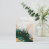 エメラルド及び金ゴールドカスタムジュエリー表示カード 名刺 (スタンド正面)