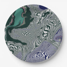 エメラルド大理石の流れ ペーパープレート