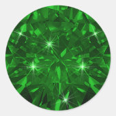 エメラルド宝石の招待状封筒ラッピング ラウンドシール (正面)