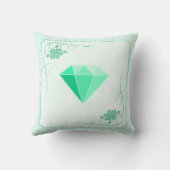 エメラルド宝石。ジュエリー。55周年結婚記念日 クッション (裏面)