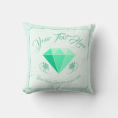 エメラルド宝石。ジュエリー。55周年結婚記念日 クッション (正面)