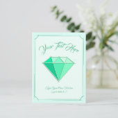 エメラルド宝石。ジュエリー。55周年結婚記念日 ポストカード (スタンド正面)