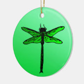エメラルド日本のグリーンのヴィンテージトンボ セラミックオーナメント (左)