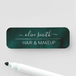 エメラルド水彩 モノグラム ネーム 名札