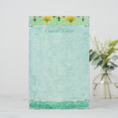 エメラルド水-アールヌーボーの文房具 便箋 (スタンド正面)