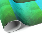 エメラルド波ユニーク：緑と青 ラッピングペーパー (ロールコーナー)