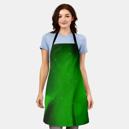 エメラルド波 エプロン (着用した状態)