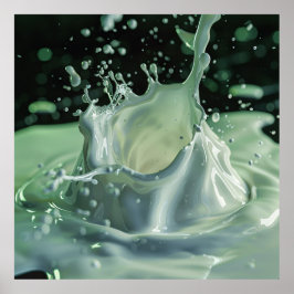 エメラルド液体爆発アートポスター ポスター