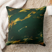 エメラルド深いグリーンアーストーン金ゴールド大理石 クッション (ブランケット)