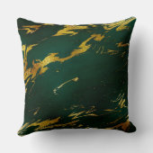 エメラルド深いグリーンアーストーン金ゴールド大理石 クッション (裏面)