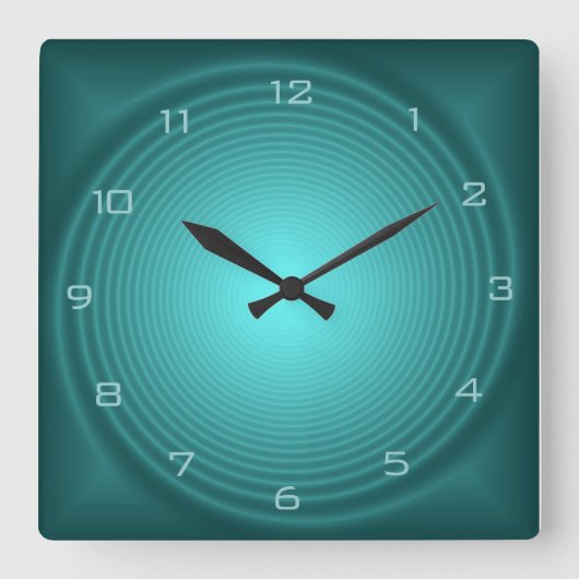 エメラルド照明デザイン>パターン(の模様が)あるウォールクロック スクエア壁時計 (正面)