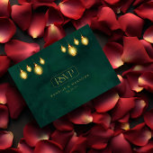 エメラルド王室のグリーンゴールデンライトQRウェディングRSVP エンクロージャーカード