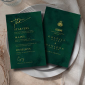 エメラルド王室のグリーン金ゴールドイ結婚スラームのメニューカード