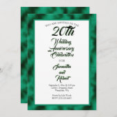 エメラルド箔 20周年結婚記念日お祝い 招待状 (正面/裏面)