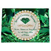 エメラルド素晴らしグリーン抱き枕ANY大事な行事 ラージペーパーバッグ (正面)