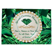 エメラルド素晴らしグリーン抱き枕ANY大事な行事 ラージペーパーバッグ (裏面)