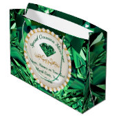 エメラルド素晴らしグリーン抱き枕ANY大事な行事 ラージペーパーバッグ (裏面アングル)