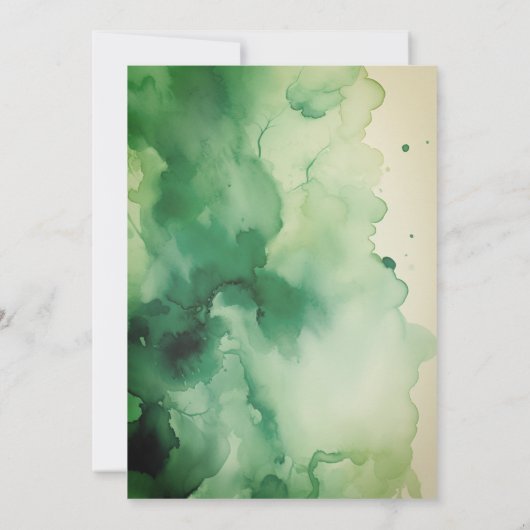 エメラルド素朴グリーンティアラキンセアニラバラアーチ 招待状 (裏面)