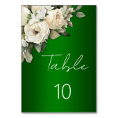 エメラルド素朴グリーンホワイトローズブーケ結婚ーズ テーブルナンバー (裏面)