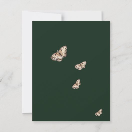 エメラルド素朴グリーン秋ワイルドフラワー結婚ズ サンキューカード (裏面)