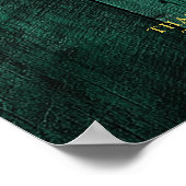 エメラルド素朴グリーン結婚ウッドの歓迎サイン ポスター (角)