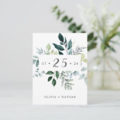 エメラルド素朴グ離れリーズの日付を保存 インビテーションポストカード (スタンド正面)