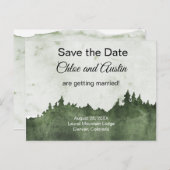 エメラルド素朴ジュエリートーンの風景の日付を保存 ポストカード (正面/裏面)